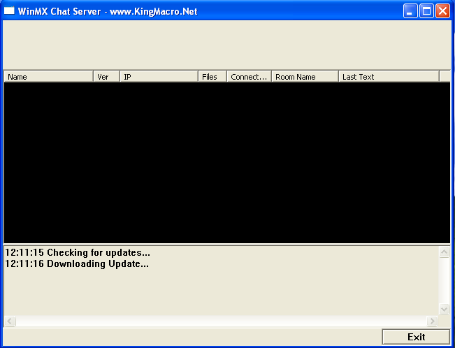 WinMX Chat Server Is checking and download updates.