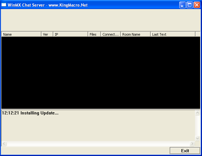 WinMX Chat Server Is installing the updates.